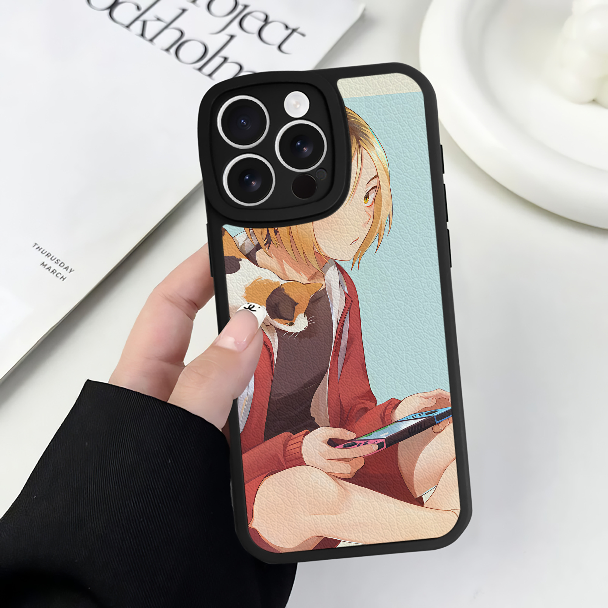 （画像用） ハイキュー!! Haikyu!! 【iPhone 16シリーズ対応】シリコンスマホケース（レザー調） 材質：シリコン